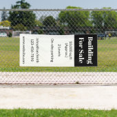 Gebouw te koop zwart wit zakelijk onroerend goed spandoek (Insitu)