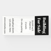 Gebouw te koop zwart wit zakelijk onroerend goed spandoek (Horizontaal)