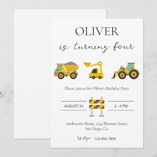 Gebouw-thema design verjaardag kaart (Voorkant / Achterkant)