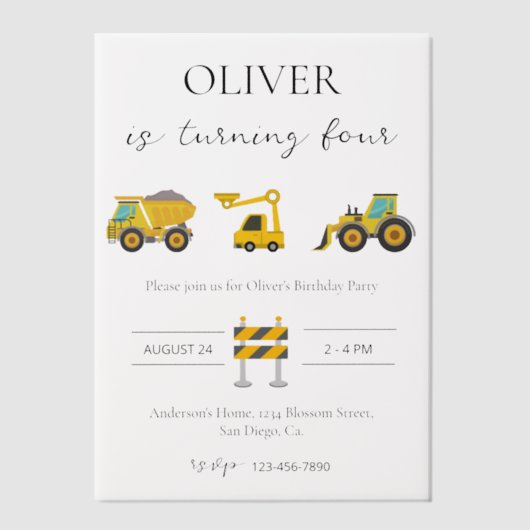 Gebouw-thema design verjaardag vellum uitnodigingen (Voorkant)