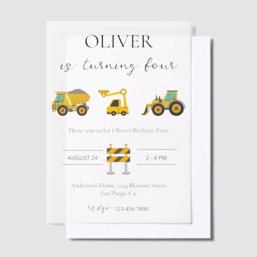 Gebouw-thema design verjaardag vellum uitnodigingen (Offset)