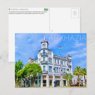Gebouw van de gemeenteraad, Sukhum, Abkhazië Reis Briefkaart