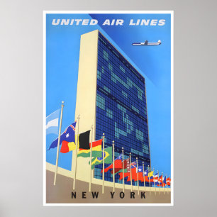Gebouw van de Verenigde Naties Kunst New York Reis Poster
