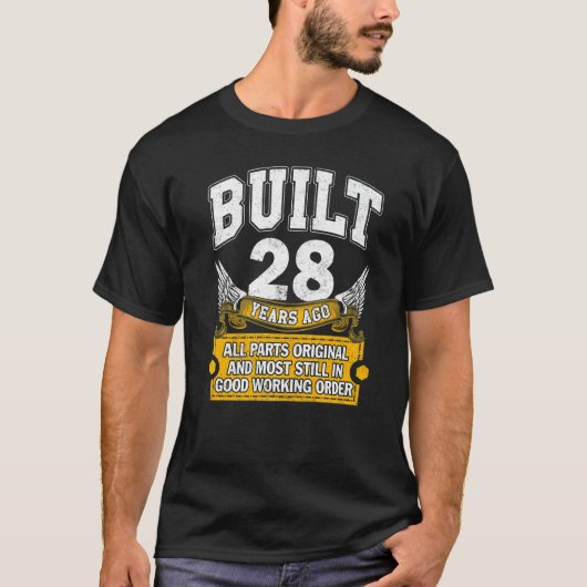 Gebouwd 28 jaar oud Alle onderdelen Origineel 28e  T-shirt (Voorkant)