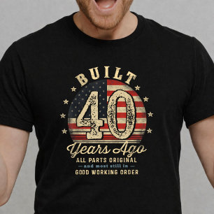 Gebouwd 40 Jaar Geleden Grappig 40ste Verjaardag V T-shirt