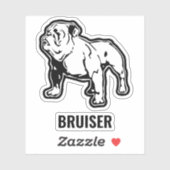Gebouwd Bulldog Custom Name Gym Sticker (Vel)
