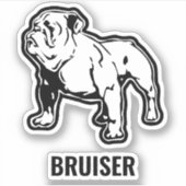 Gebouwd Bulldog Custom Name Gym Sticker (Voorkant)