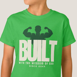Gebouwd - Dankbaarheid Bid Jezus Groen Grafisch T-shirt