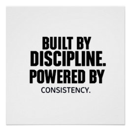 Gebouwd door Discipline Fitness Shirt – Gym Motiva Perfect Poster