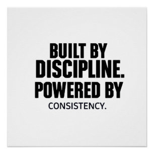 Gebouwd door Discipline Fitness Shirt – Gym Motiva Perfect Poster