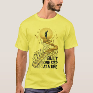 Gebouwd Eén Stap Per Tijd Motivatie Succes Illustr T-shirt