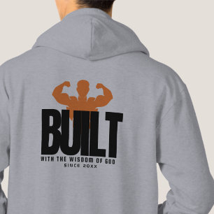 Gebouwd - God Christelijk Gebed Grijs Grafisch Hoodie