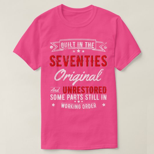 Gebouwd in de jaren '70 origineel en ongerestauree t-shirt (Design voorkant)