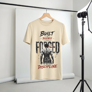 Gebouwd in stilte Gesmeed door Discipline Motivati T-shirt