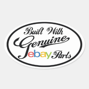 Gebouwd met echte eBay-onderdeelsticker Ovale Sticker