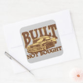 GEBOUWD NIET GEBOUWD Shoebox 57 Toolbox Vierkante Sticker (Envelop)