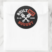 Gebouwd niet gekocht ronde sticker (Tas)