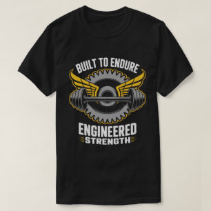 Gebouwd om te volharden gevleugelde wiel fitness T T-shirt