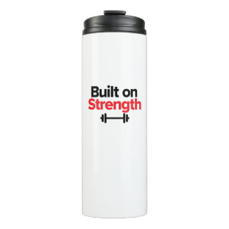 Gebouwd op Kracht - Gym & Hustle Strength T-shirt Thermosbeker