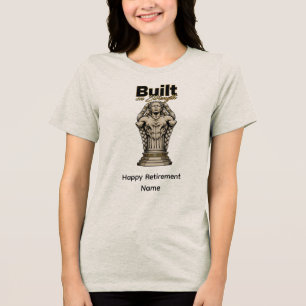 Gebouwd op Kracht - Zwarte Vrouw Kolom Standbeeld Tri-Blend Shirt