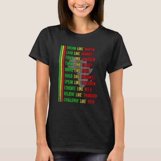 Gebouwd op Teach Black History Maand Kinder Proud  T-shirt (Voorkant)