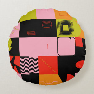 Gebouwd postmodern geïnspireerd kunstwerk van abst rond kussen