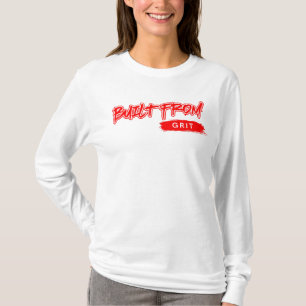 Gebouwd Uit Vechten™ Rode Letters Echte Hustle All T-shirt