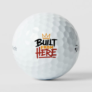 Gebouwd Van Hier Uitdrukking Van Trots & Authentic Golfballen