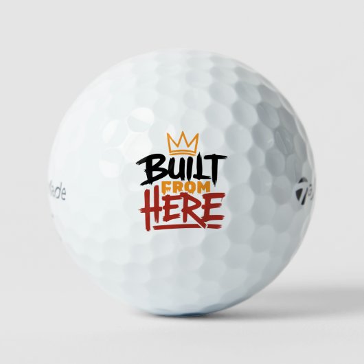 Gebouwd Van Hier Uitdrukking Van Trots & Authentic Golfballen (Voorkant)