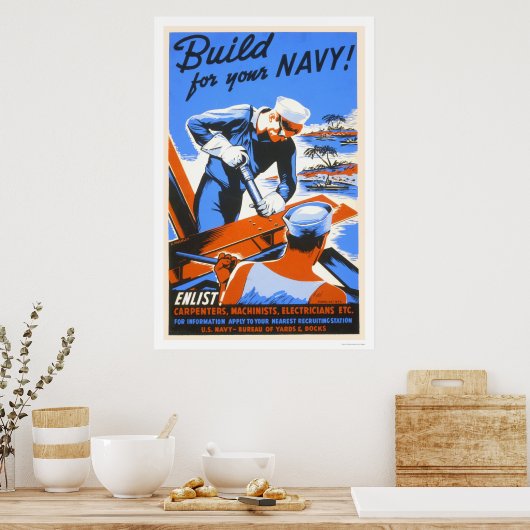 Gebouwd voor je marine! poster (Keuken)