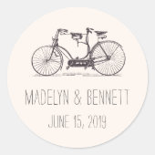 Gebouwd voor twee |  tandem fietsbruiloft ronde sticker (Voorkant)