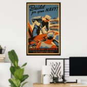 Gebouwd voor uw marine, militair Poster dat wordt  (Thuiskantoor)