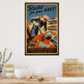 Gebouwd voor uw marine, militair Poster dat wordt  (Keuken)