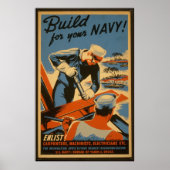 Gebouwd voor uw marine, militair Poster dat wordt  (Voorkant)