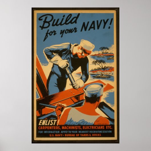 Gebouwd voor uw marine, militair Poster dat wordt  (Voorkant)