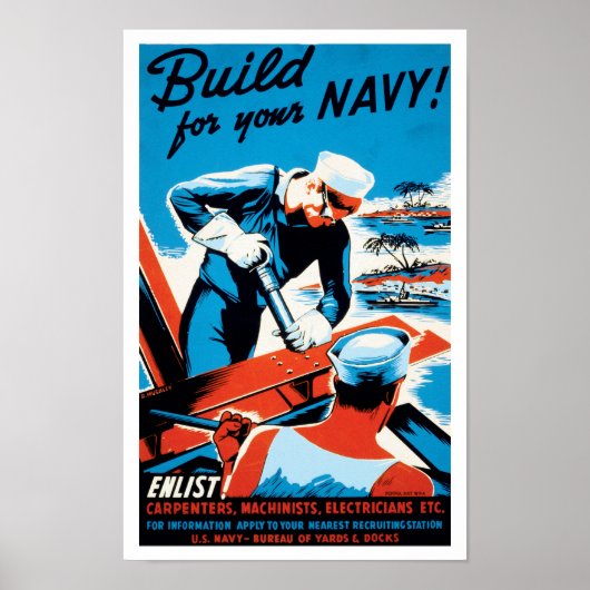 Gebouwd voor uw marine poster (Voorkant)