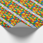 Gebouwde blokken Happy Birthday Wrapping Paper Cadeaupapier (Hoek)