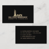 Gebouwde gradiënt gouddekking zwart bewerken visitekaartje (Voorkant / Achterkant)