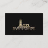 Gebouwde gradiënt gouddekking zwart bewerken visitekaartje (Voorkant)