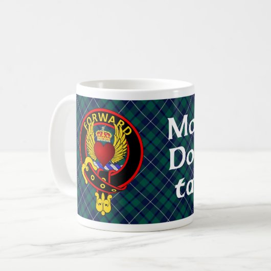 Gebouwde scharnier Douglas Crest w/tartan mok (Voorkant links)