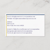 Gebouwen Aannemer Bouw Bouwkraan Visitekaartje (Achterkant)