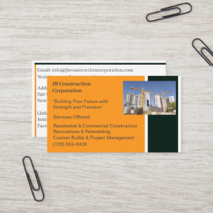 Gebouwen Aannemer Bouw Bouwkraan Visitekaartje