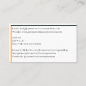 Gebouwen Aannemer Bouw Bouwkraan Visitekaartje (Achterkant)