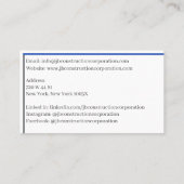 Gebouwen Aannemer Bouw Bouwkraan Visitekaartje (Achterkant)