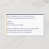 Gebouwen Aannemer Bouw Bouwkraan Visitekaartje (Achterkant)