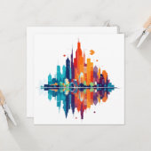 Gebouwen Cityscape Moderne wolkenkrabbers City Lif Kaart (Voorkant / Achterkant in situ)