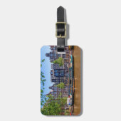 Gebouwen en kanaal in Amsterdam, Nederland Bagagelabel (Voorkant verticaal)