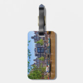 Gebouwen en kanaal in Amsterdam, Nederland Bagagelabel (Achterkant verticaal)