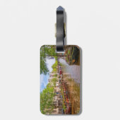 Gebouwen en kanaal in Amsterdam, Nederland Bagagelabel (Achterkant verticaal)