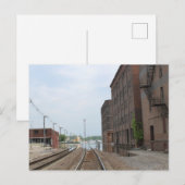 Gebouwen en overstroomde sporen in Burlington, Iow Briefkaart (Voorkant / Achterkant)